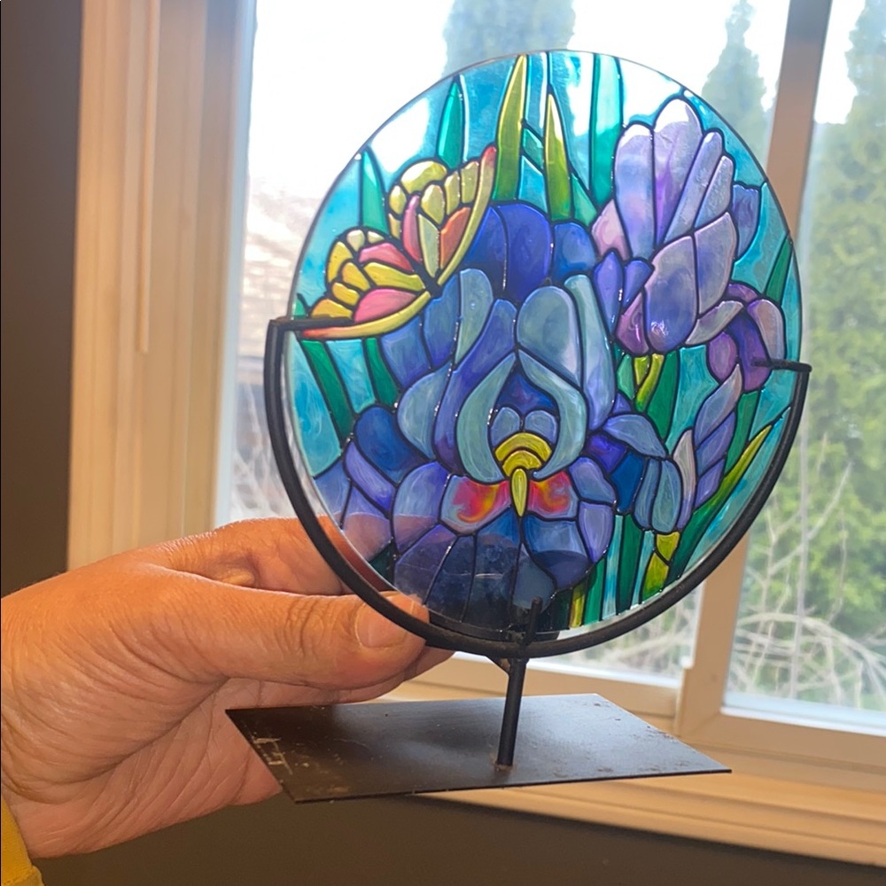 Stained Glass Floral Art Piece - Picture 5 of 5
